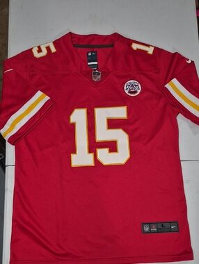 Nike Red Football Jersey with White & Gold Accents